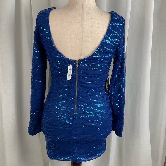 NWT Blue Sequin Dress - Picture 2 of 4
